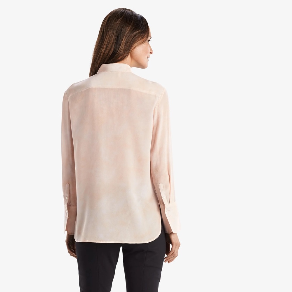 MM LaFleur The Blake Shirt—Brushstroke in Ballet size XL, 100% Silk, Retail $225 - Picture 3 of 10